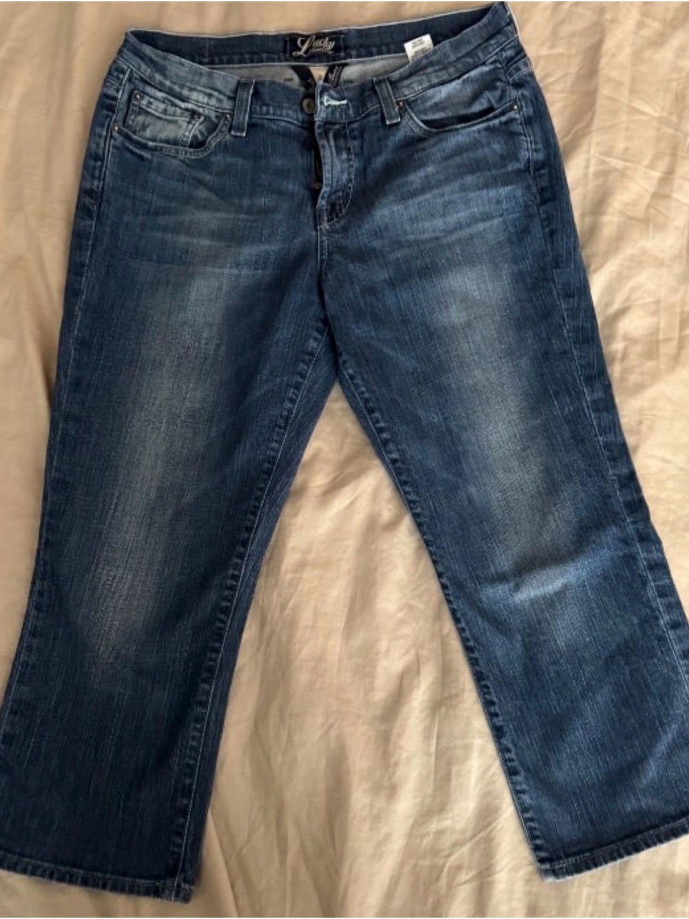 Lucky cropped jeans, size 8. Good condition.